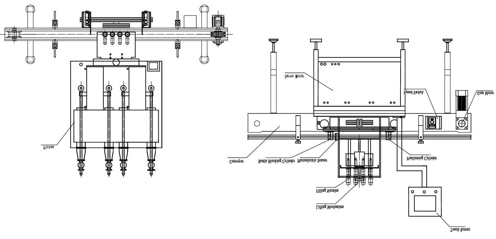 4 Nozzles Liquid Filling Machine (Servo Motor)
